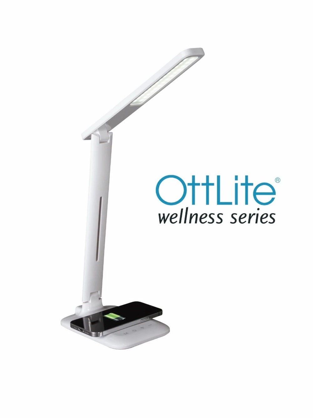 NIB Ottlite White Wellness Series LED Desk Lamp with Wireless Charging